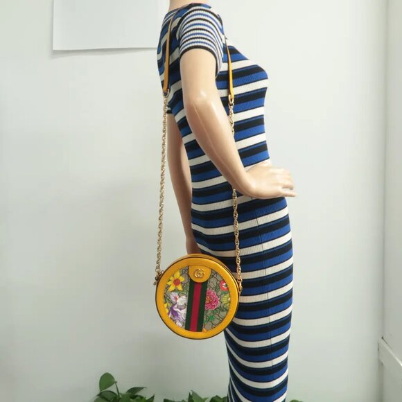 100% Authentic GUCCI Dionysus Yellow&Brown Canvas Shoulder Bag - Picture 12 of 12